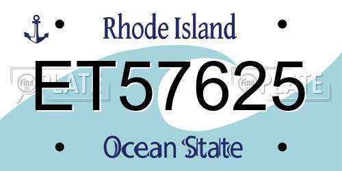ET57625 Rhode Island License Plate