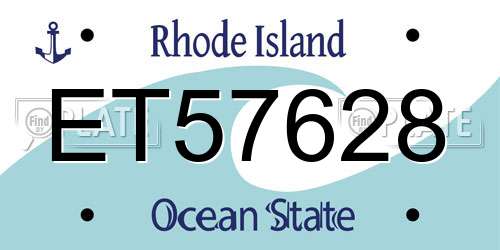 ET57628 Rhode Island License Plate
