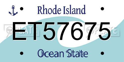 ET57675 Rhode Island License Plate