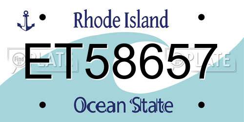 ET58657 Rhode Island License Plate