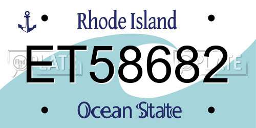 ET58682 Rhode Island License Plate
