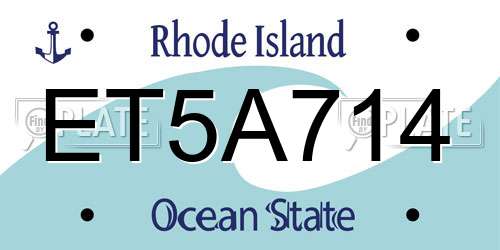 ET5A714 Rhode Island License Plate