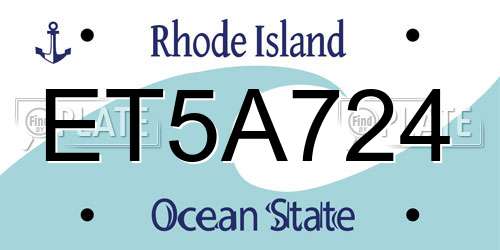 ET5A724 Rhode Island License Plate