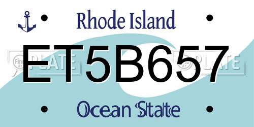 ET5B657 Rhode Island License Plate