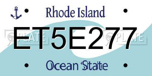 ET5E277 Rhode Island License Plate