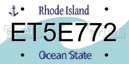 ET5E772 Rhode Island License Plate