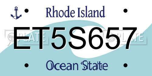ET5S657 Rhode Island License Plate