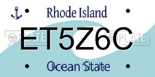 ET5Z6C Rhode Island License Plate