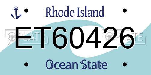 ET60426 Rhode Island License Plate