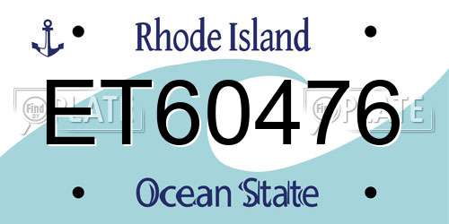 ET60476 Rhode Island License Plate