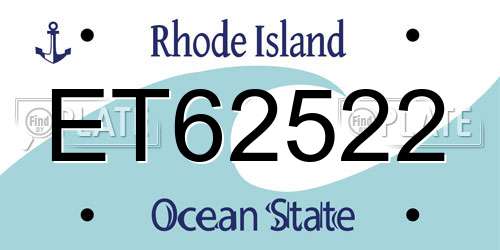 ET62522 Rhode Island License Plate