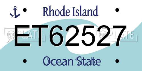 ET62527 Rhode Island License Plate