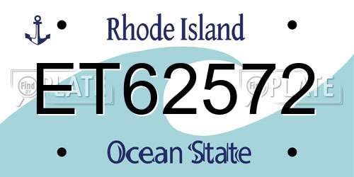 ET62572 Rhode Island License Plate