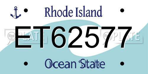 ET62577 Rhode Island License Plate