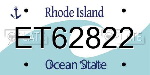 ET62822 Rhode Island License Plate