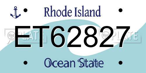 ET62827 Rhode Island License Plate