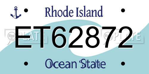 ET62872 Rhode Island License Plate