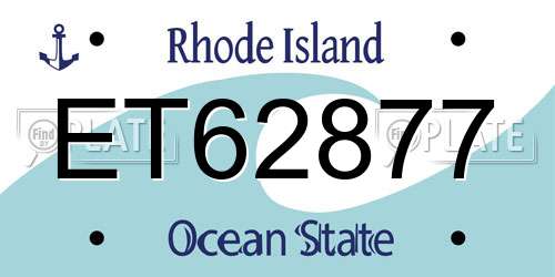 ET62877 Rhode Island License Plate