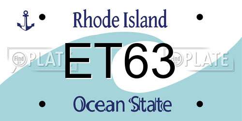 ET63 Rhode Island License Plate
