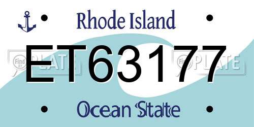 ET63177 Rhode Island License Plate