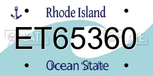 ET65360 Rhode Island License Plate