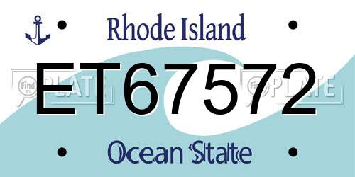 ET67572 Rhode Island License Plate