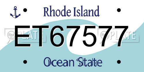 ET67577 Rhode Island License Plate