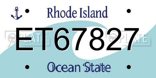 ET67827 Rhode Island License Plate