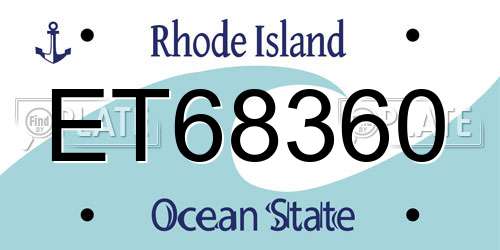 ET68360 Rhode Island License Plate