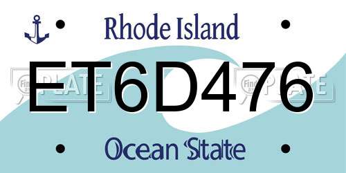 ET6D476 Rhode Island License Plate