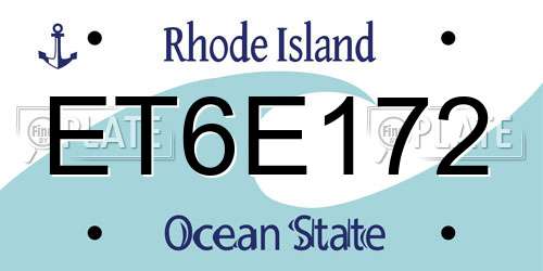 ET6E172 Rhode Island License Plate