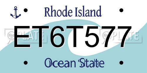 ET6T577 Rhode Island License Plate
