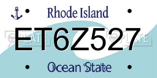 ET6Z527 Rhode Island License Plate