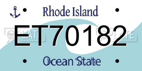 ET70182 Rhode Island License Plate