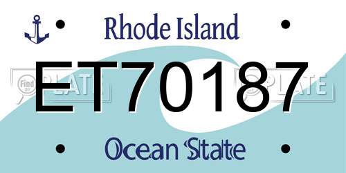 ET70187 Rhode Island License Plate