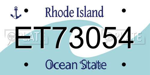 ET73054 Rhode Island License Plate