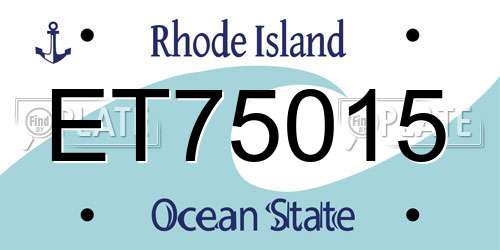 ET75015 Rhode Island License Plate