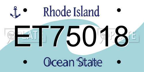 ET75018 Rhode Island License Plate