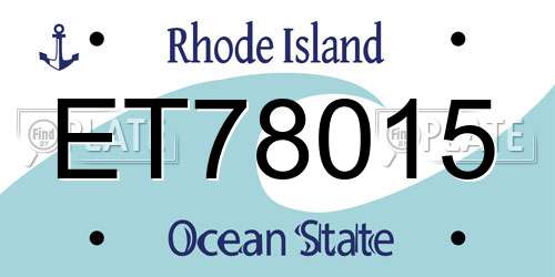 ET78015 Rhode Island License Plate