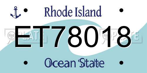 ET78018 Rhode Island License Plate