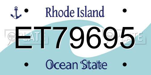ET79695 Rhode Island License Plate