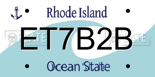 ET7B2B Rhode Island License Plate