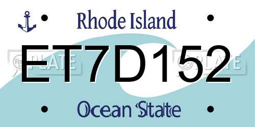 ET7D152 Rhode Island License Plate