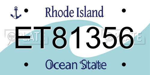 ET81356 Rhode Island License Plate