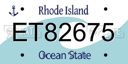 ET82675 Rhode Island License Plate