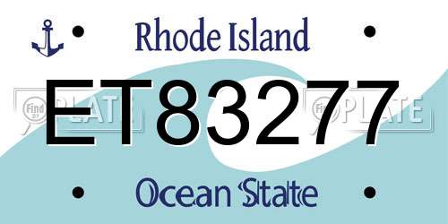 ET83277 Rhode Island License Plate