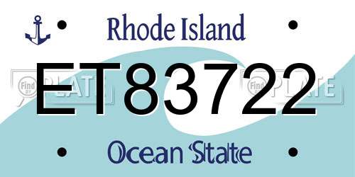 ET83722 Rhode Island License Plate