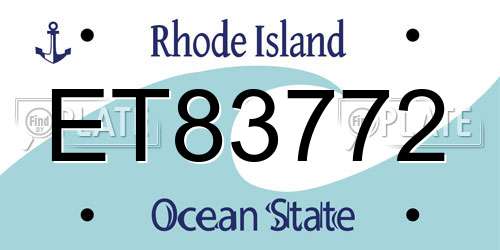 ET83772 Rhode Island License Plate
