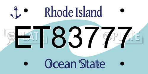 ET83777 Rhode Island License Plate