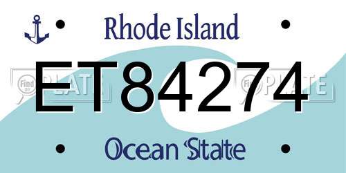 ET84274 Rhode Island License Plate
